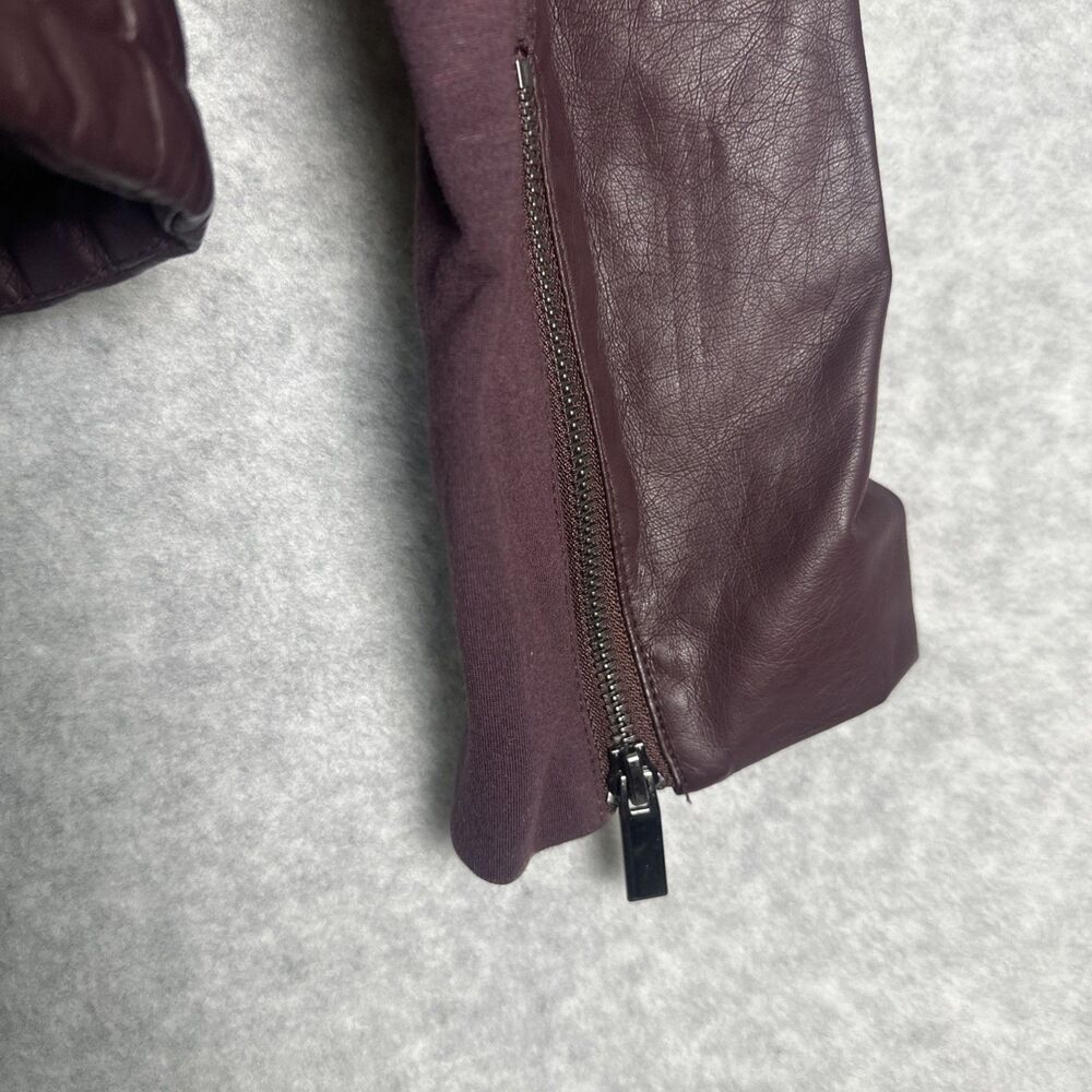 Edgy Women’s Purple Long Sleeve Faux Leather Motorcycle Jacket Sz M - Picture 10 of 13